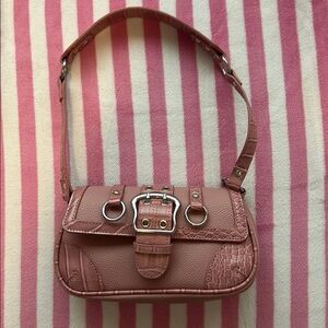 Urban Outfitters Blush Croc-Textured Shoulder Bag